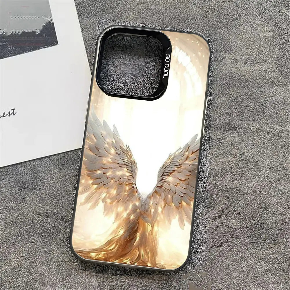 A stylish and minimalist phone case, inspired by angel wings and divine light elements. It's non-slip, drop-resistant, and durable, making it an ideal gift for the holidays.Compatible with iPhone 17 16 15 14 13 12 11 PRO MAX PLUS,AIR and iPhone XR XS MAX