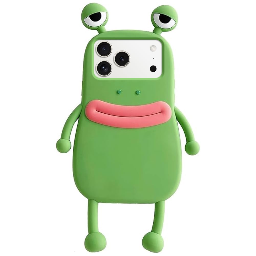 Cute Case for iPhone 16 Plus Unique Kawaii Funny Cover Cartoon Frog Soft Silicone Rubber Shockproof Protective Case for Girls Women