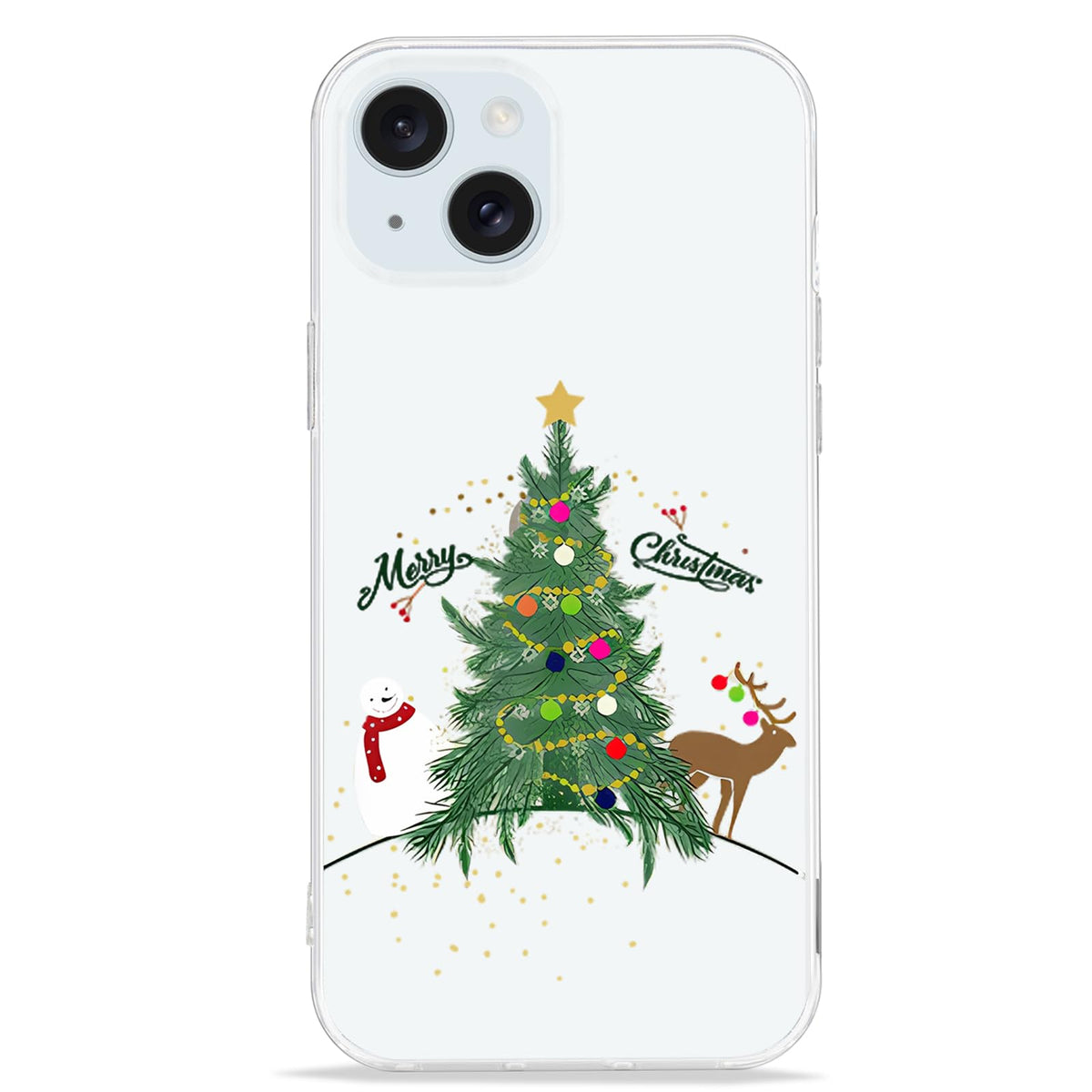 LCHULLE for iPhone 12/12 Pro Christmas Case Xmas Santa Holiday Clear Case | Cute Transparent Design for Women Men Kids, Slim Fit Soft TPU Silicone Shockproof Protective Back Cover - Xmas Tree
