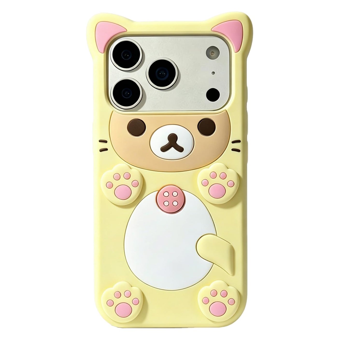 Case for iPhone 13 with Strap Lanyard Keychain Cute Bear Cookie Kawaii Funny Soft Silicone Shockproof Protective Cover for Women Girls