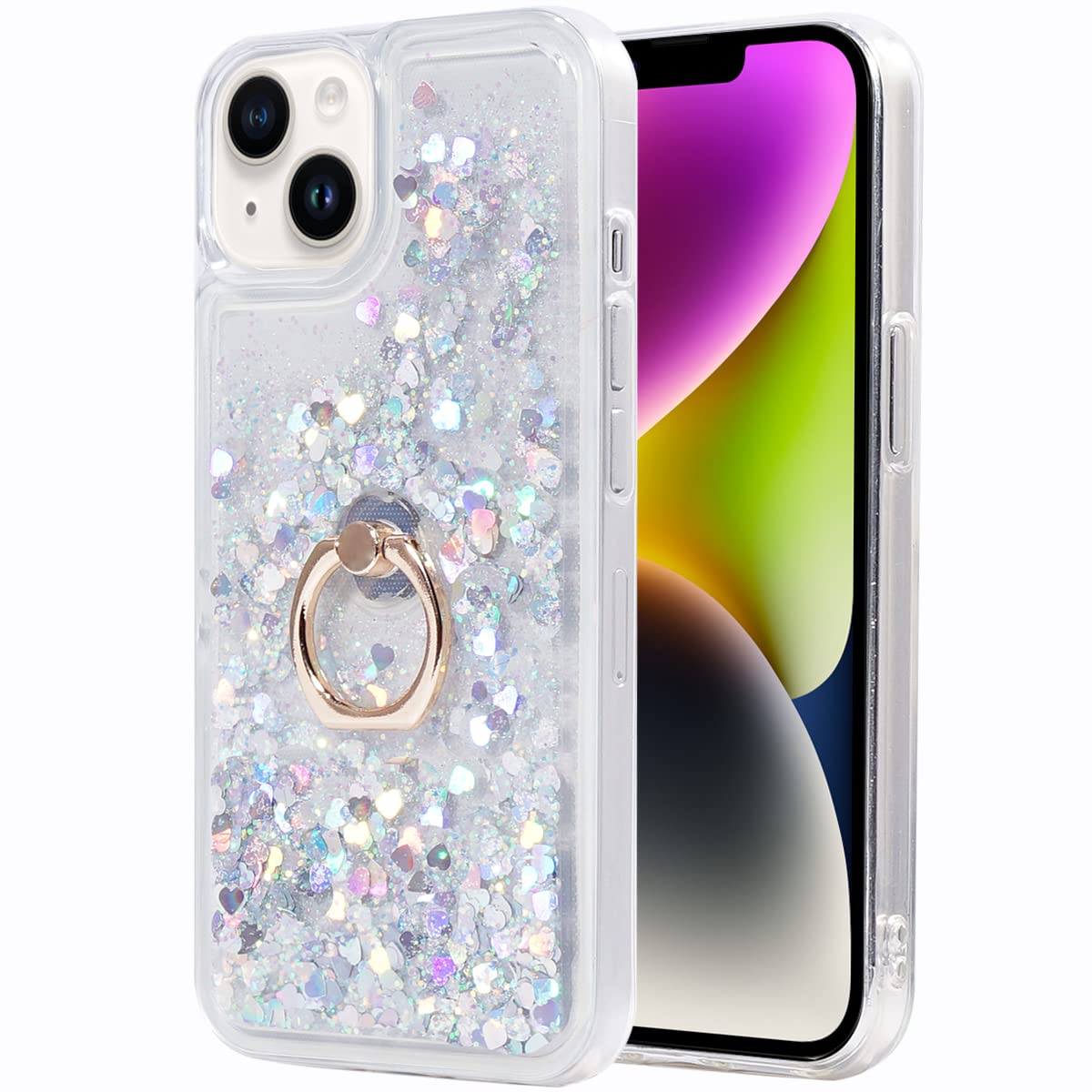 Glitter Christmas Case Compatible with iPhone 14 Glitter Case Christmas Tree Clear Soft TPU Rubber Bumper Girly Women Cute Liquid Holiday Case for iPhone 14 (Christmas Tree)