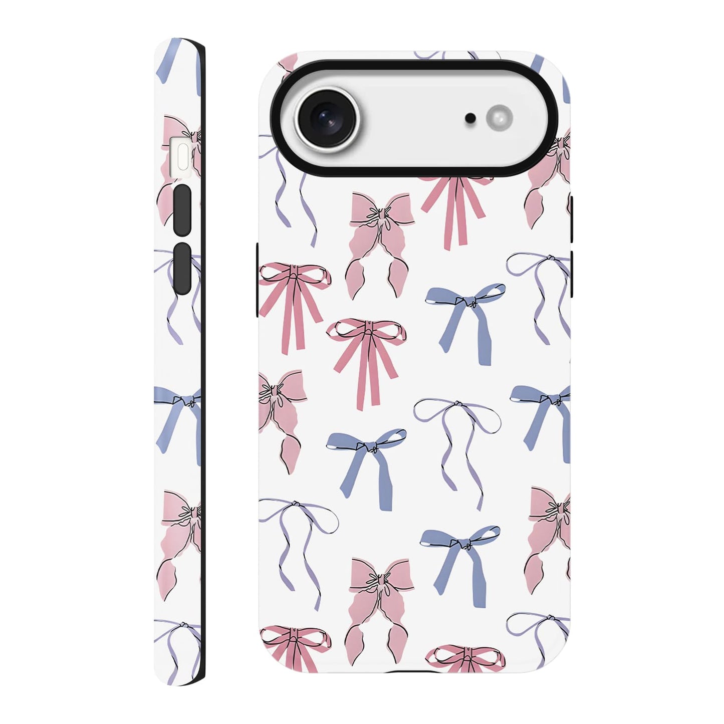 Cute Christmas Bow Phone Case for iPhone 12/12 Pro Case 6.1", Red Green Aesthetic Coquette Preppy Ribbon Bowknot Pattern Design Cover Shockproof Soft TPU Hard PC Protection Girls Women Funda