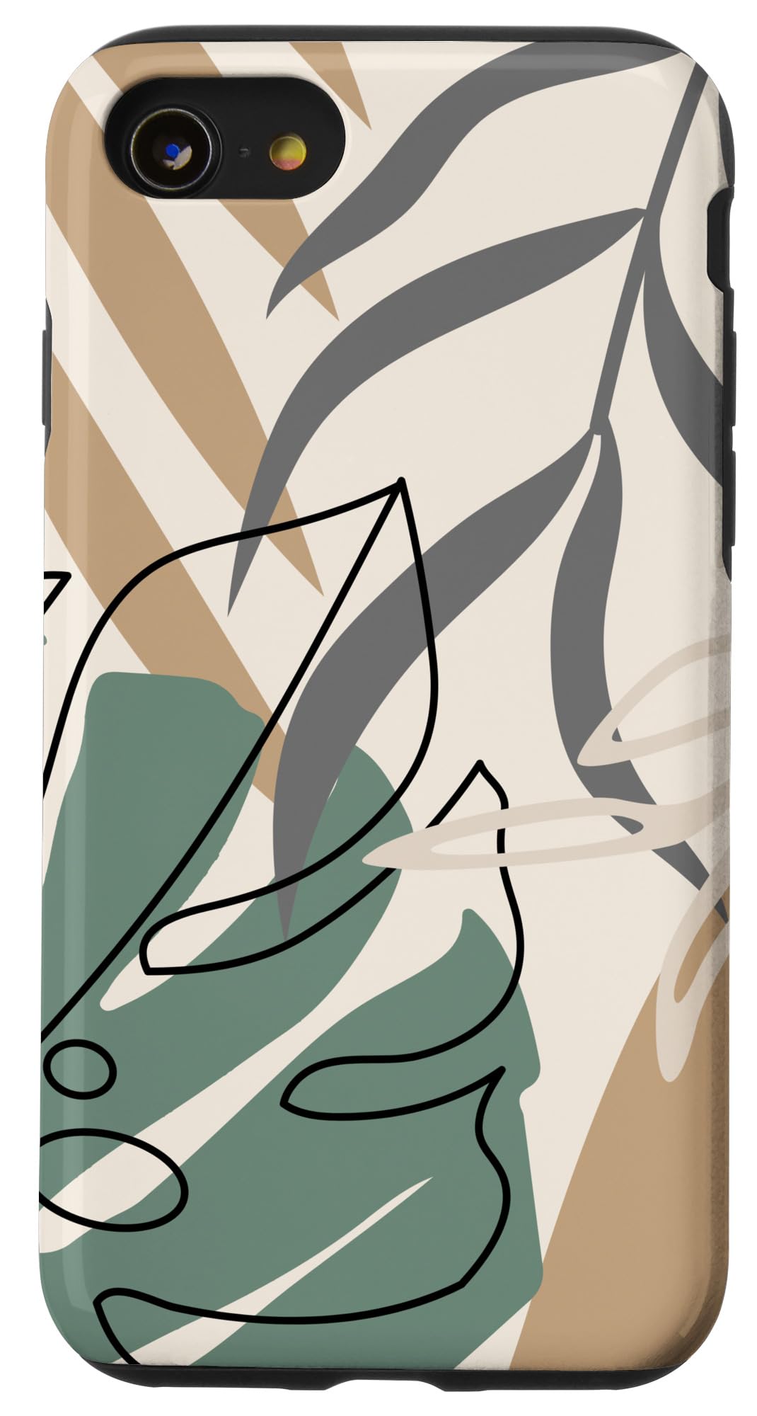 Tropical Botanical Beige Brown Exotic Minimalist Abstract Case for iPhone 15