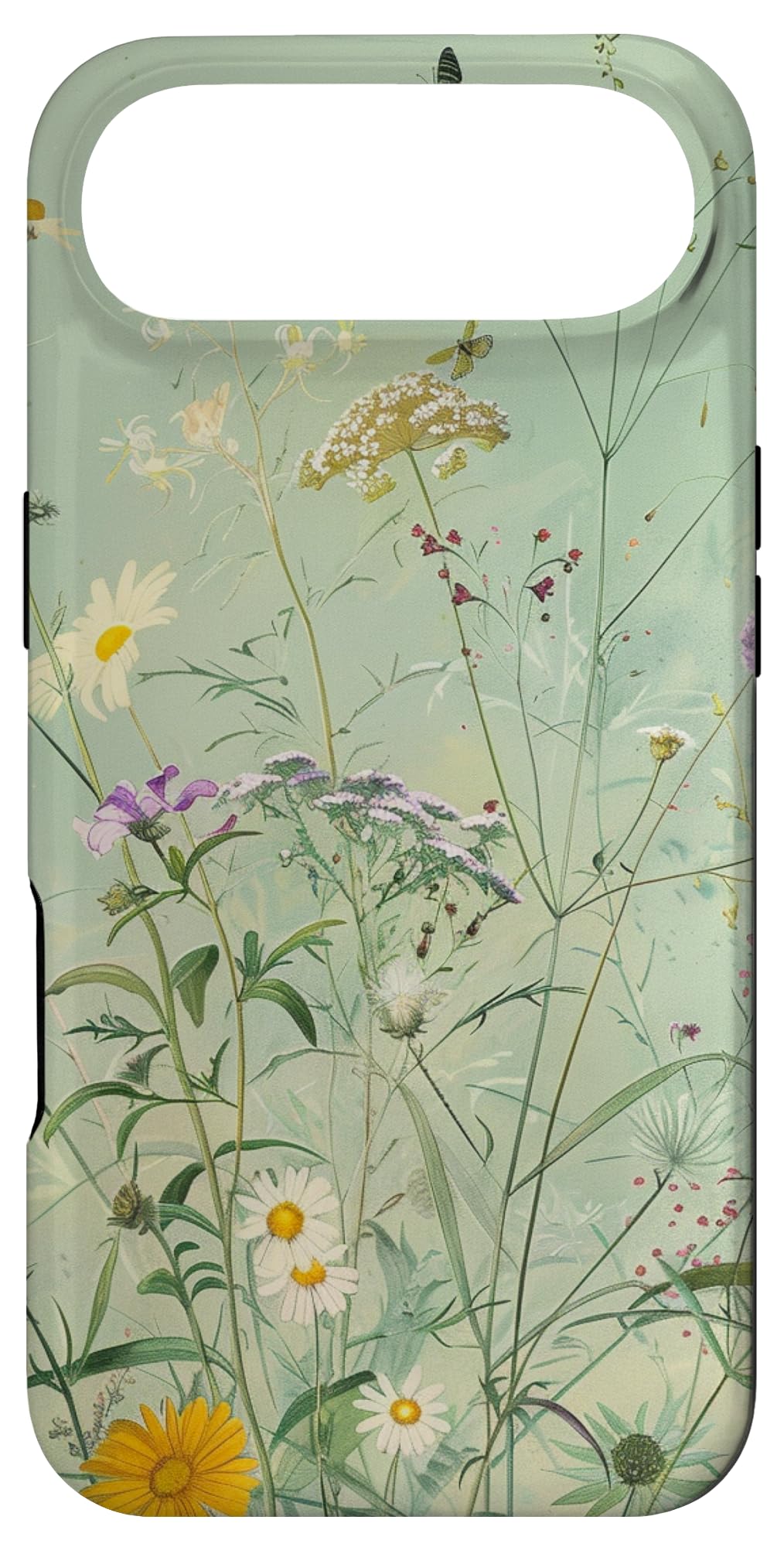 Sage Green Boho Botanical Wildflowers Plants Case for iPhone 16 Pro Max
