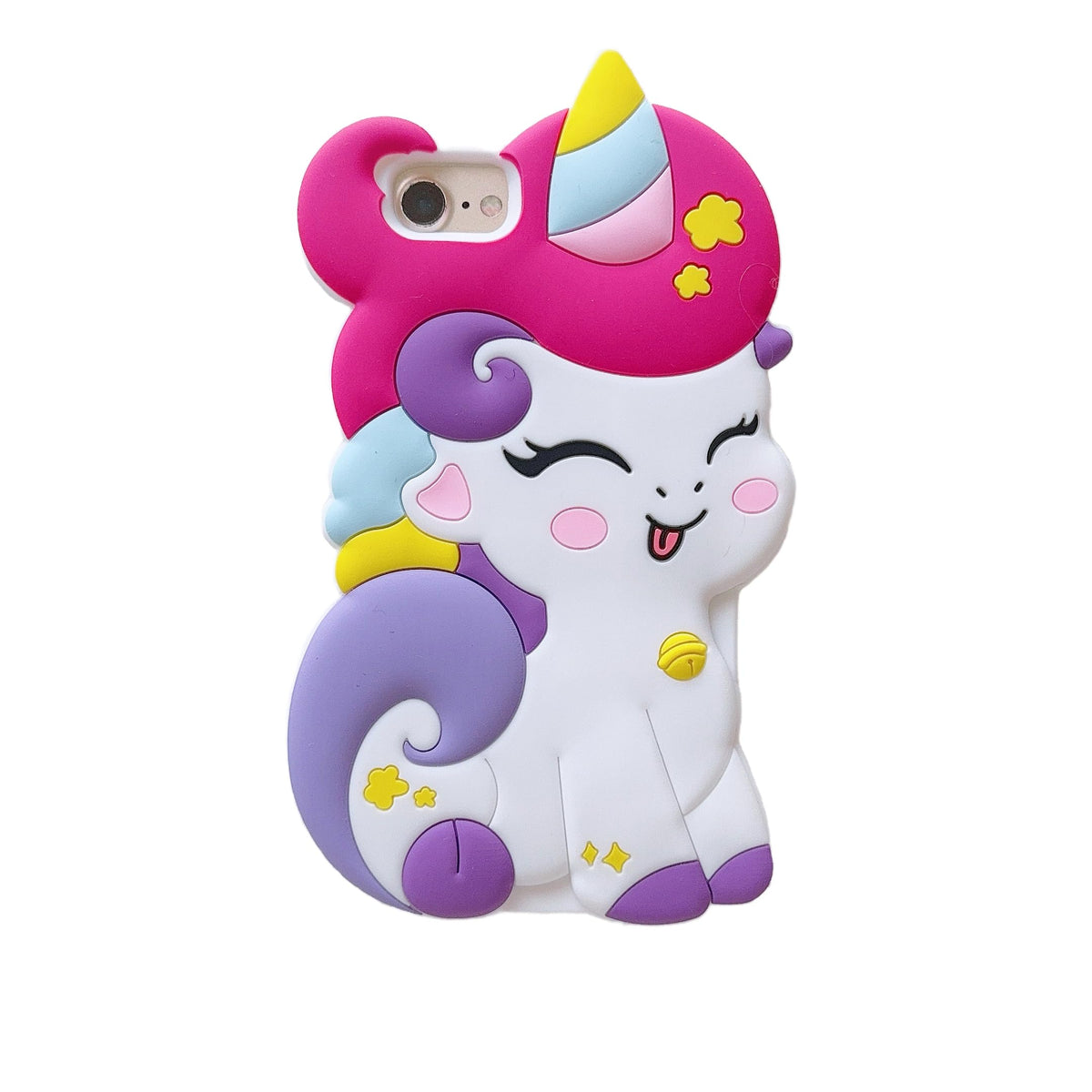 3D Cute Unicorn Soft Case for iPhone 13/iPhone 14 6.1 inch, 3D Cute Cartoon Kawaii Fashion Character Unicorn Horse Shape Kids Girls Women Soft Silicone Case