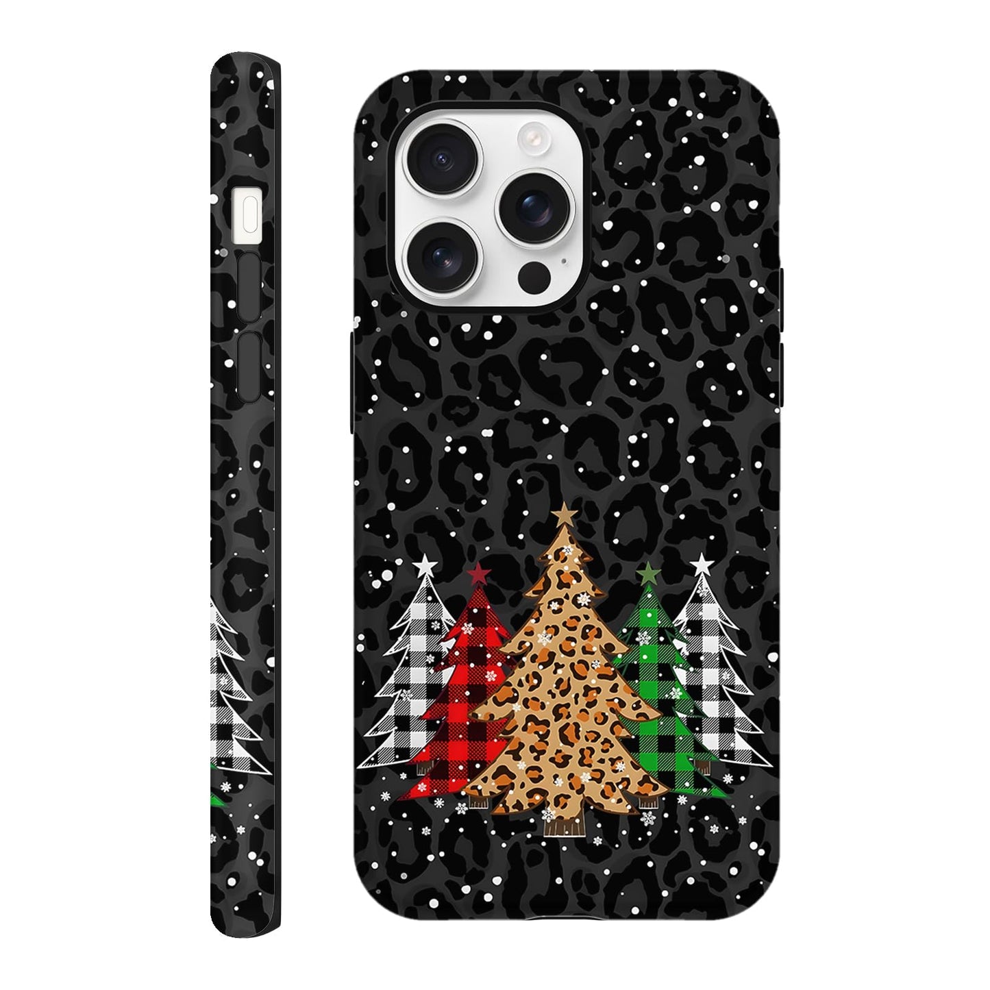 Merry Christmas Phone Case for iPhone 16 6.1", Cute Xmas Case with Snowflake Gingham Plaid Pattern Design 2-in-1 Matte Cover Shockproof Slim Soft TPU Hard PC Protection Girls Women Funda