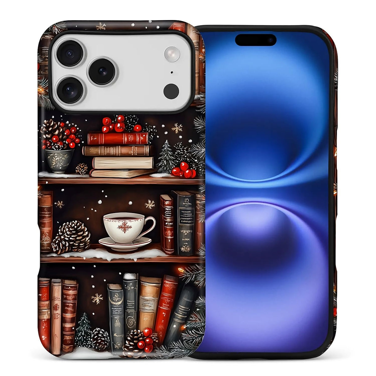 Case for iPhone 17,Drop Protection Hybrid 2-Layer Hard Phone Cover-Vintage Christmas Stamps Collage