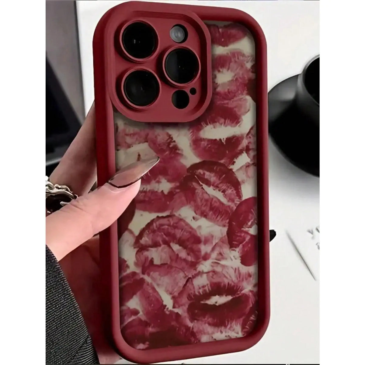 A white phone case with red lips, shockproof and drop-resistant, waterproof and scratch-resistant, compatible with iPhone 11/12/13/14/15/16/17/X/XS/XS Max/16E/12/13 Mini. It is the perfect holiday gift for friends, family, or yourself., Cover, Accessories