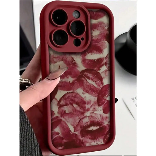 A white phone case with red lips, shockproof and drop-resistant, waterproof and scratch-resistant, compatible with iPhone 11/12/13/14/15/16/17/X/XS/XS Max/16E/12/13 Mini. It is the perfect holiday gift for friends, family, or yourself., Cover, Accessories