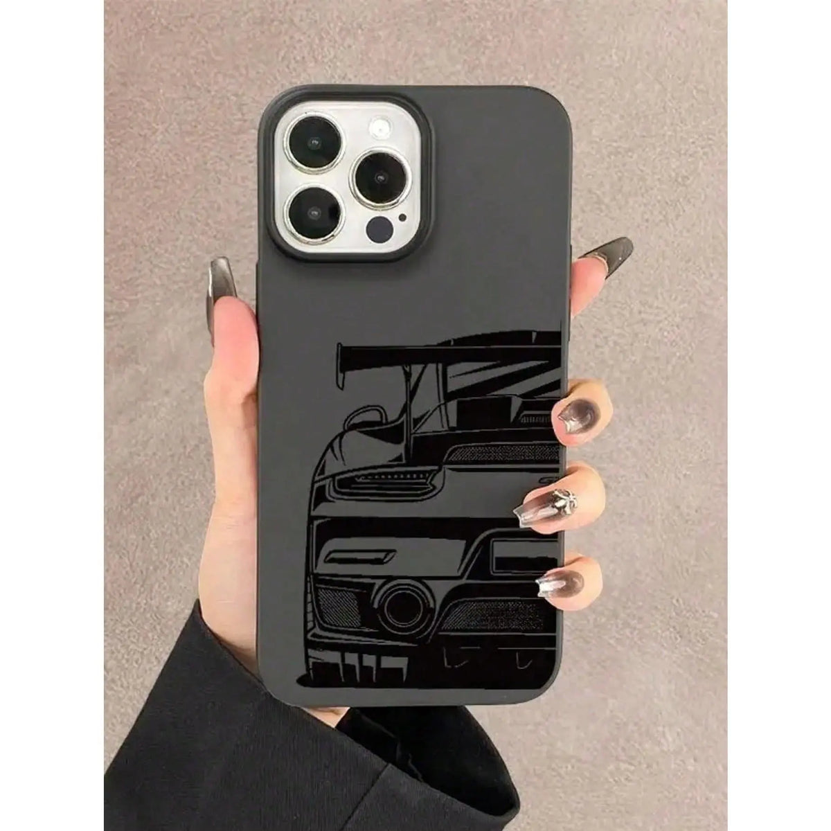 Luxury Car Design TPU Cellphone Case for iPhone 17+/16 Plus/16/15/14/13/12/11, UV Printed Large Hole Cutout Accessory, 360 Degree All-Around Shockproof Protective Handheld Cover, Ideal Holiday Gift