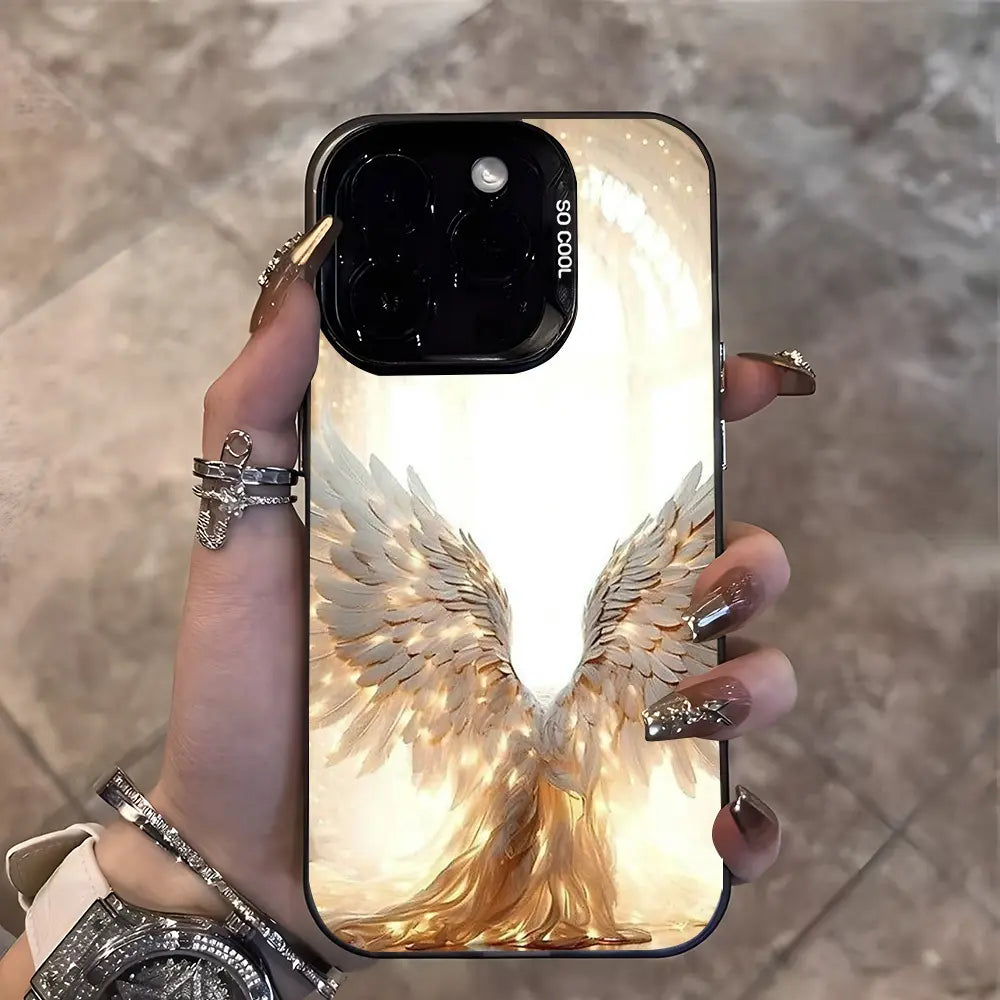 A stylish and minimalist phone case, inspired by angel wings and divine light elements. It's non-slip, drop-resistant, and durable, making it an ideal gift for the holidays.Compatible with iPhone 17 16 15 14 13 12 11 PRO MAX PLUS,AIR and iPhone XR XS MAX