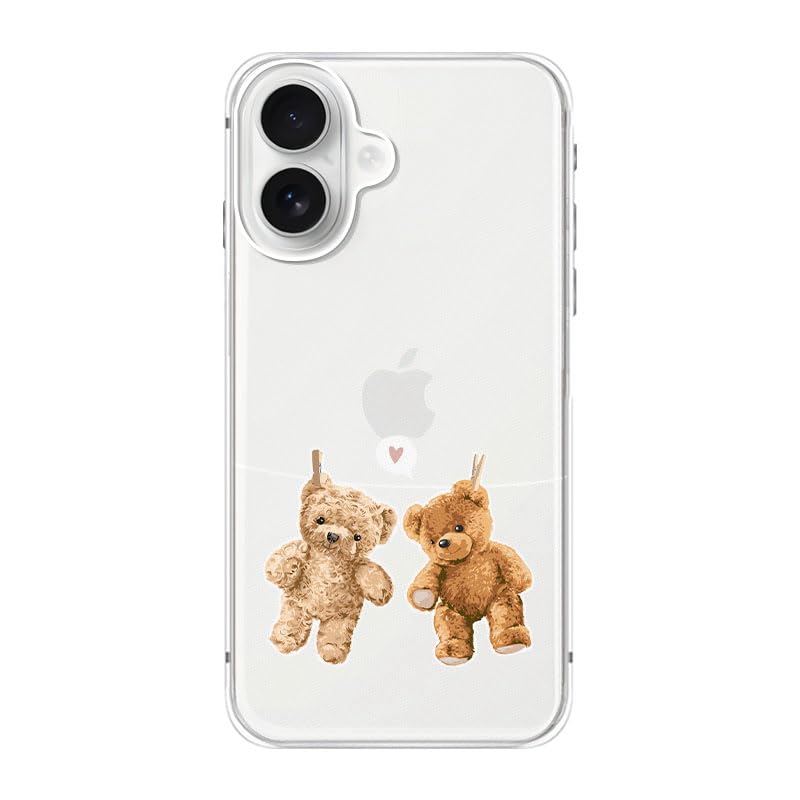 Blingy's for iPhone 17e Case/iPhone 16e Case, Fun Dog Style with Paw Print Pattern Cute Cartoon Animal Design Transparent Soft TPU Protective Clear Case 6.1 inch (Dogs w/Prints)