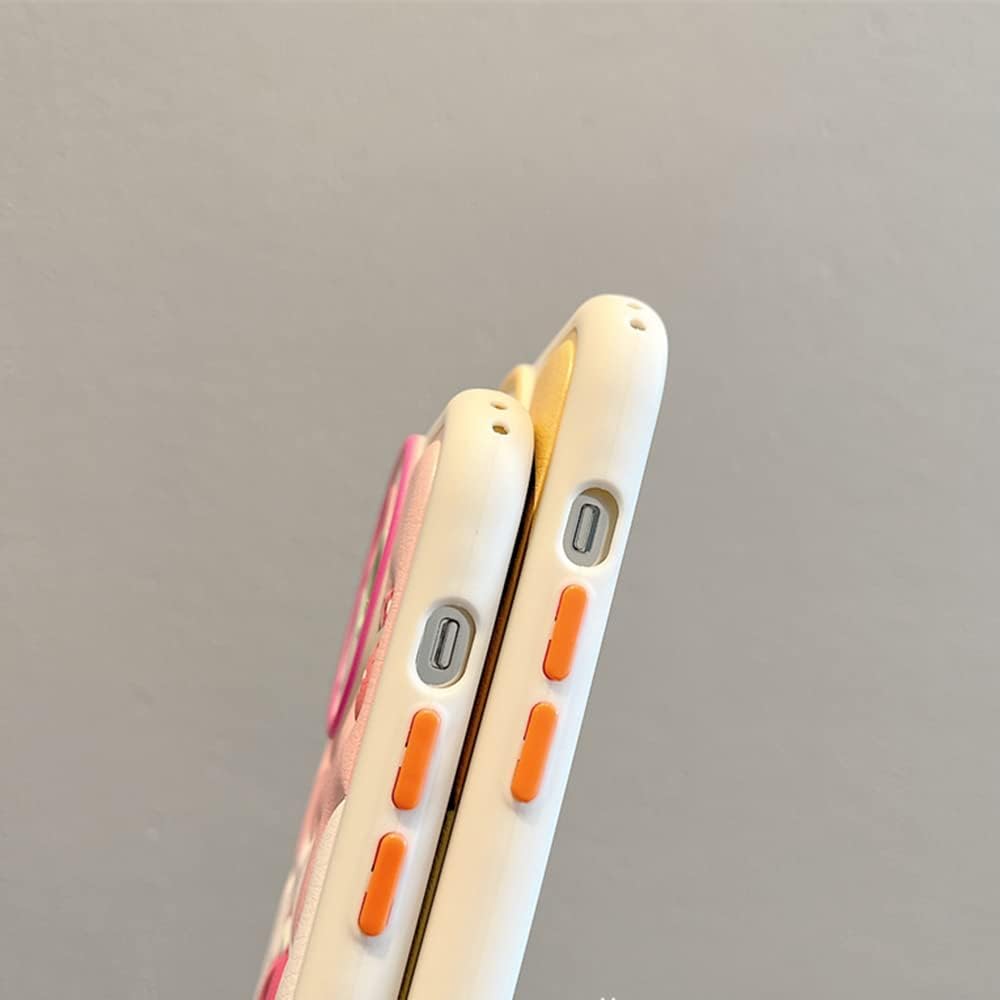 Compatible with iPhone 16 Pro Cute Case, Kawaii Phone Case TPU Leather Cute Bear Cartoon case Soft Rubber Shockproof Protective for iPhone 16 Pro Case Cover for Women Girls