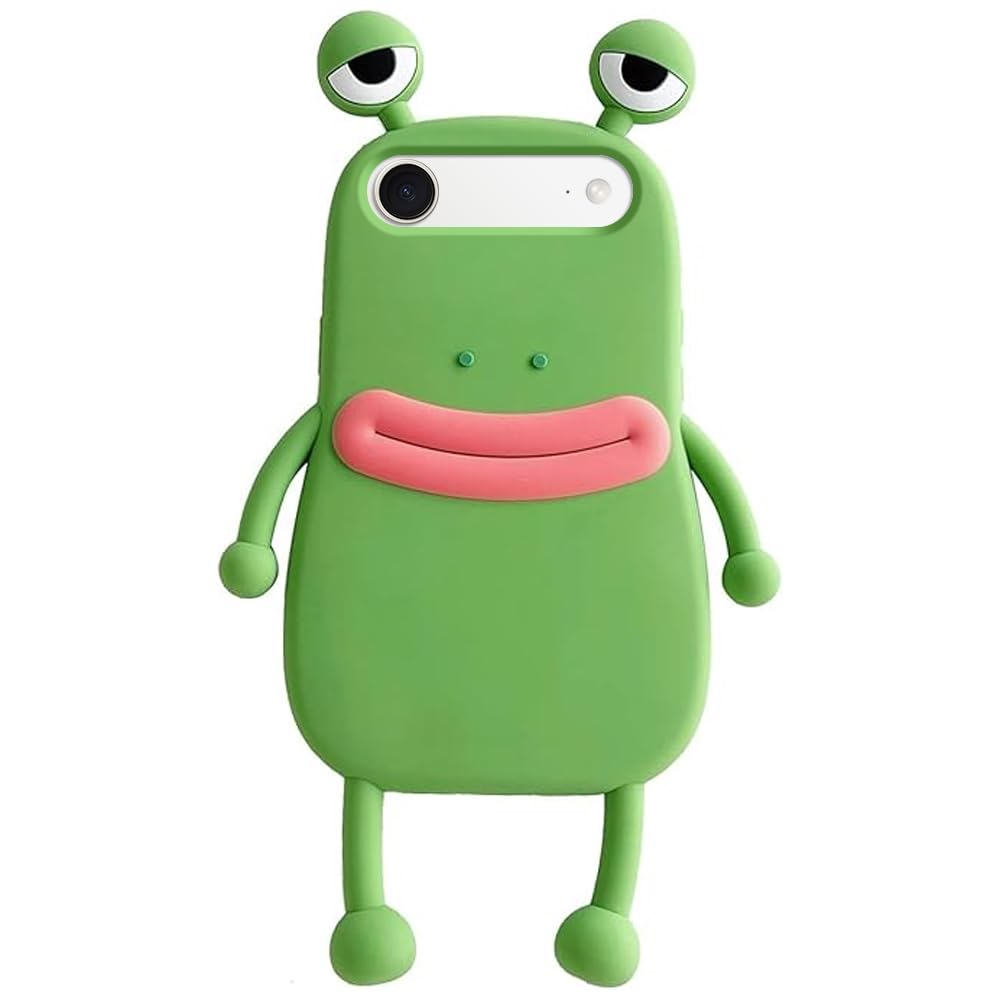 Cute Case for iPhone 16 Plus Unique Kawaii Funny Cover Cartoon Frog Soft Silicone Rubber Shockproof Protective Case for Girls Women