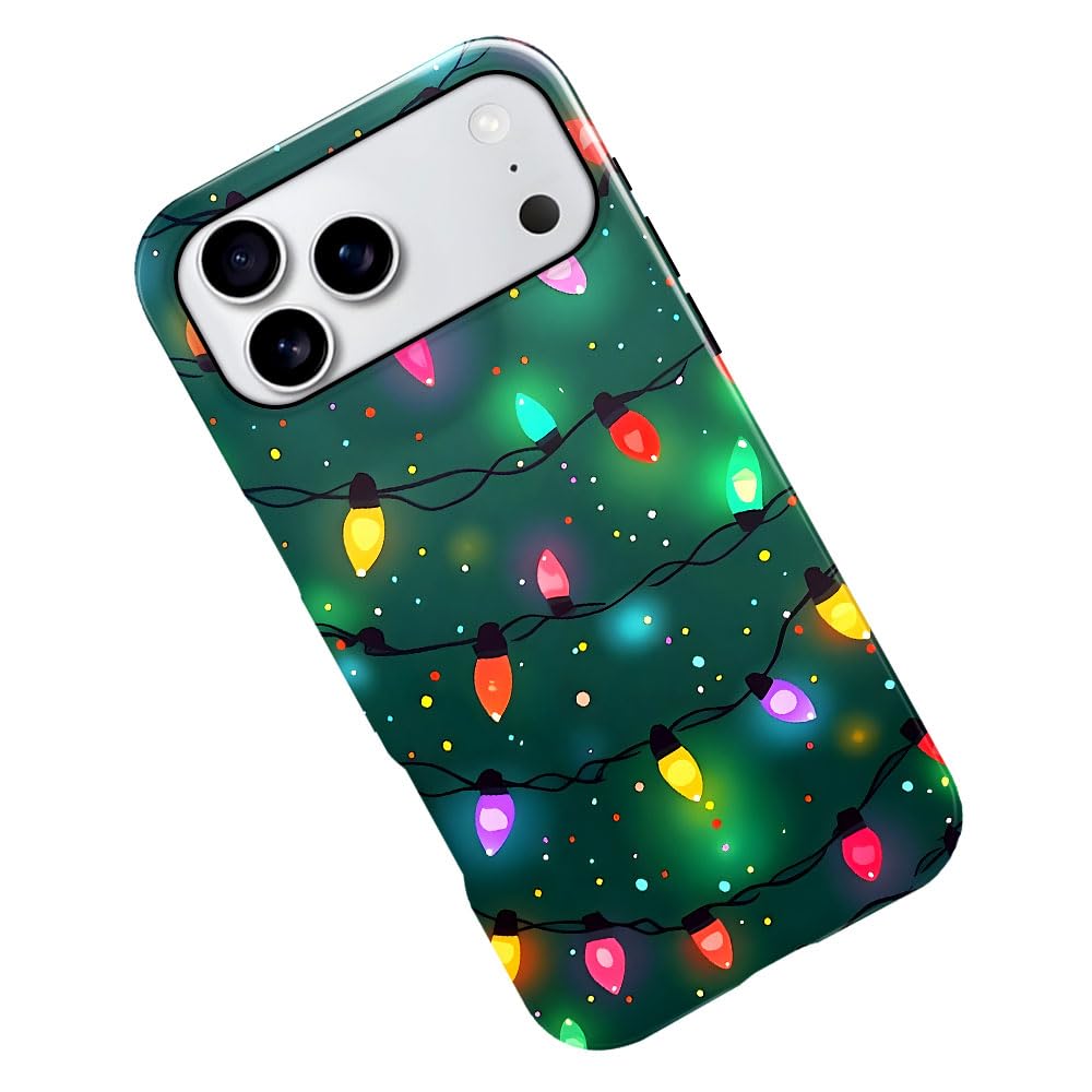 Case for iPhone 17,Christmas Lights Cute Holiday Phone Case Military-Grade Drop Protection Cover for Women Girl - Glossy