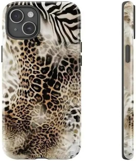 Animal Print Cheetah Zebra Tiger Phone Case Retro Design, Aesthetic Phone Cover Suitable for iPhone 17 16 Pro Max 15 14 13 12 for Samsung S26/S25/S24 (Brown, iPhone 16)