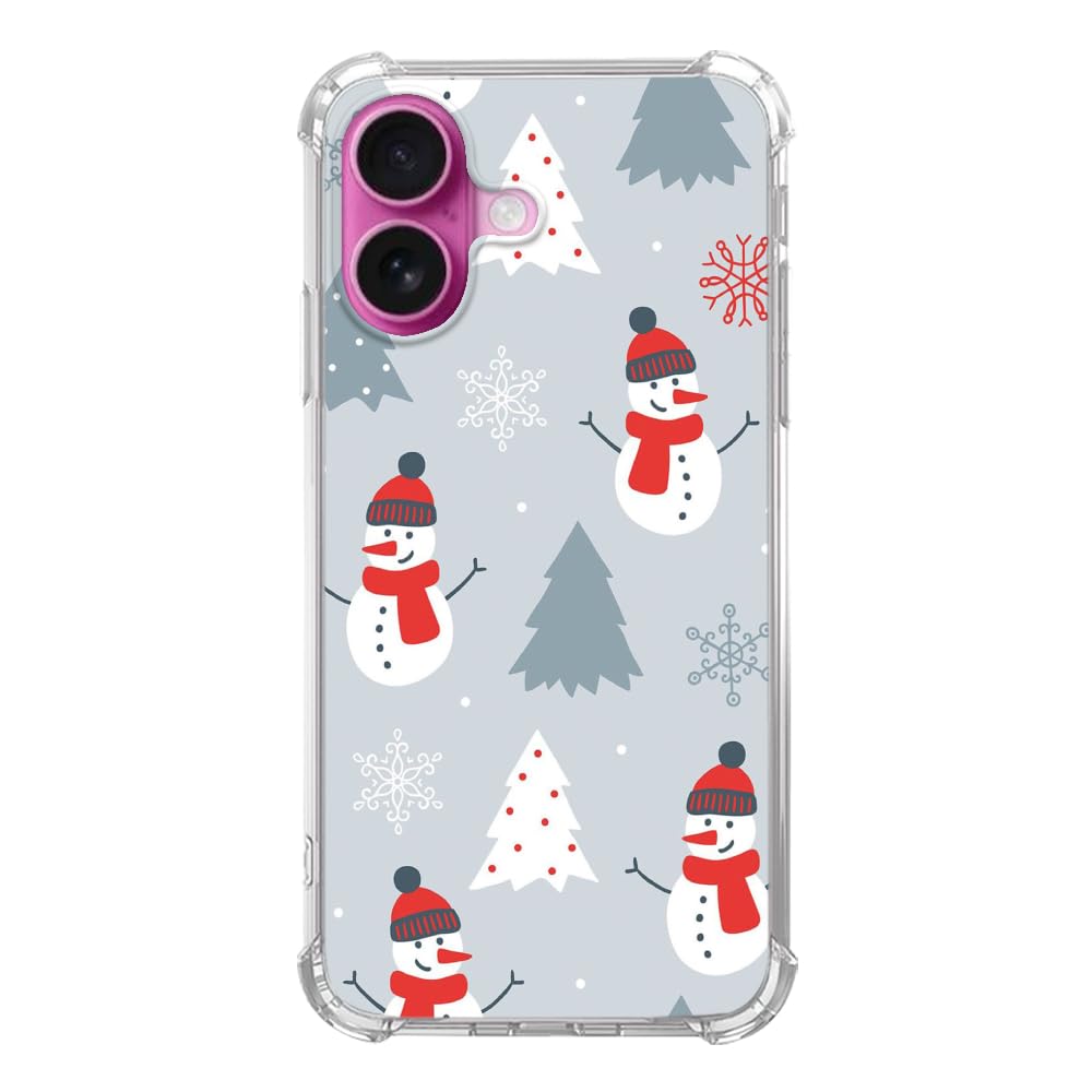 Christmas Vintage Retro Phone Case for iPhone 16, Cute Kawaii Case Winter Holiday Xmas Santa Claus Cover for Teens Women Men, Trendy TPU Bumper Cover Case