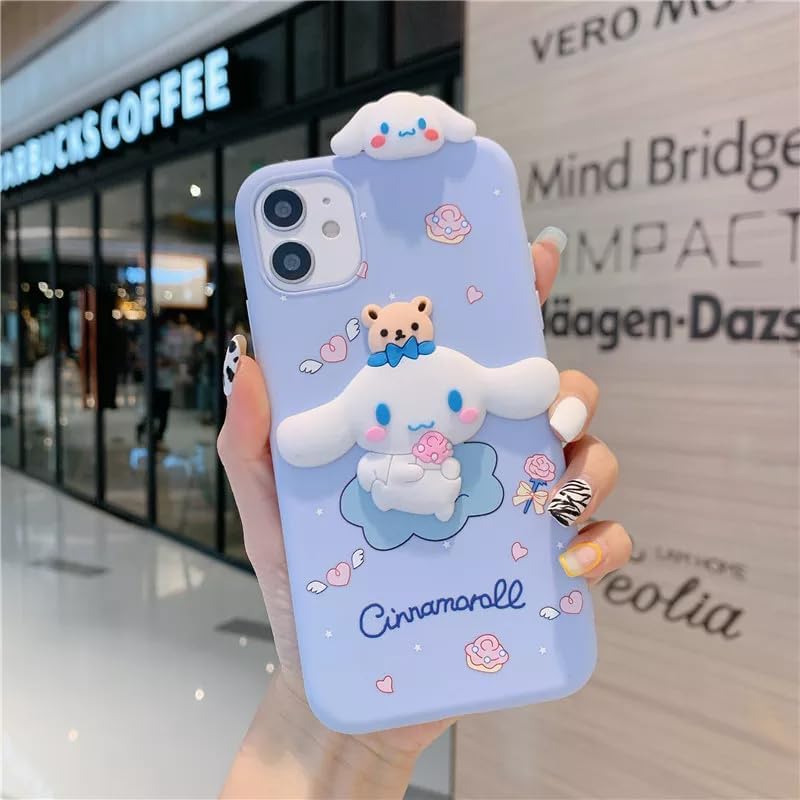 Case Compatible with iPhone 11, Shock-Absorption Anti-Scratch Bumper Case Cover, Cute Funny Anime Cartoon Cinnamon Design for Kids Teens Girls & Women