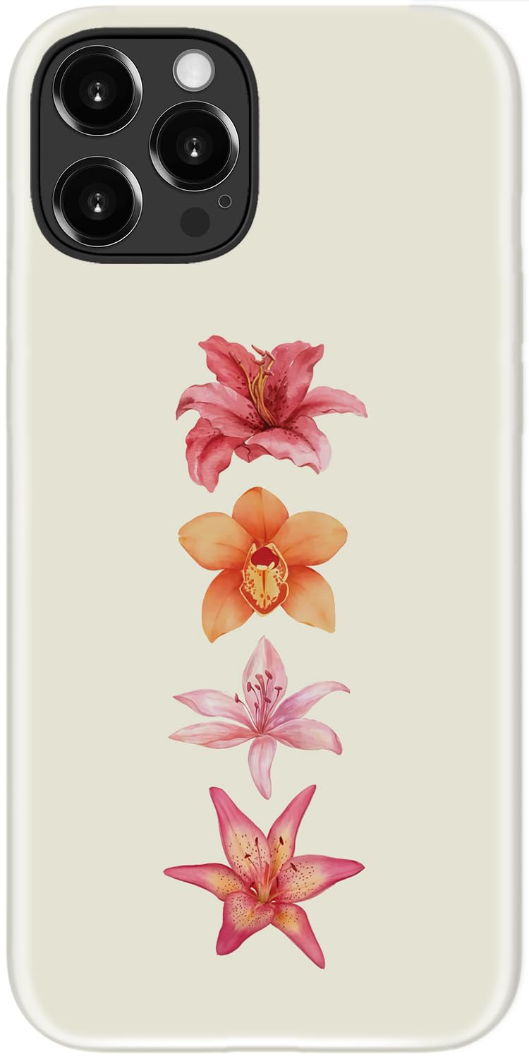 DEENAKIN for iPhone 14/iPhone 13 Case,Cute Floral,Trendy Preppy Y2K Designs | Compatible with Magsafe, Dual-Layer Hard Shell + Silicone, Slim Fit Phone Cover with Flower for Women Girls