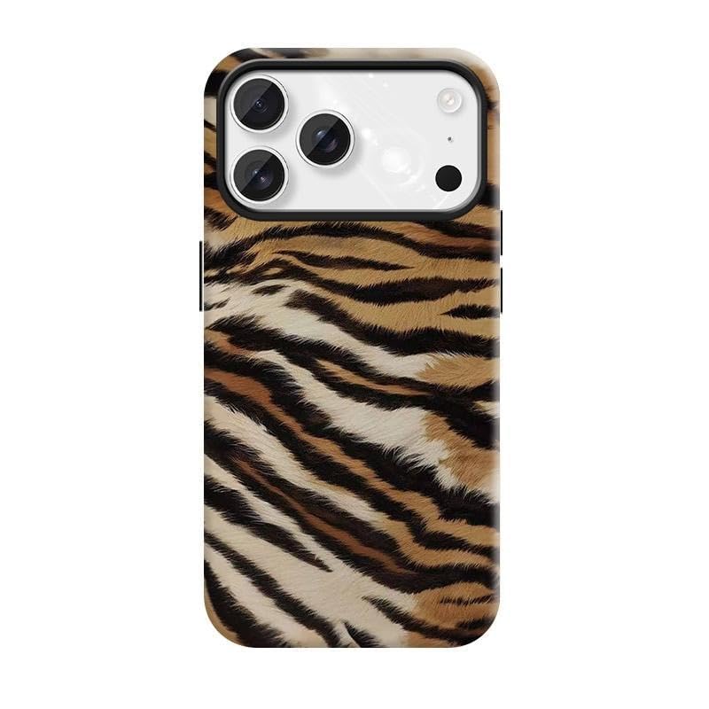 Animal Print Cheetah Zebra Tiger Phone Case Retro Design, Aesthetic Phone Cover Suitable for iPhone 17 16 Pro Max 15 14 13 12 for Samsung S26/S25/S24 (Brown, iPhone 16)
