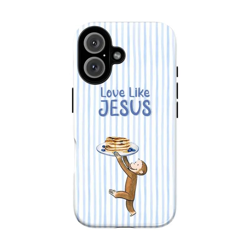 Cute Curious Monkey and Pancake Design Phone Case Compatible with iPhone 12/12Pro, Shockproof Slim TPU and Hard PC Protective Phone Cover,Monkey Collection Playful