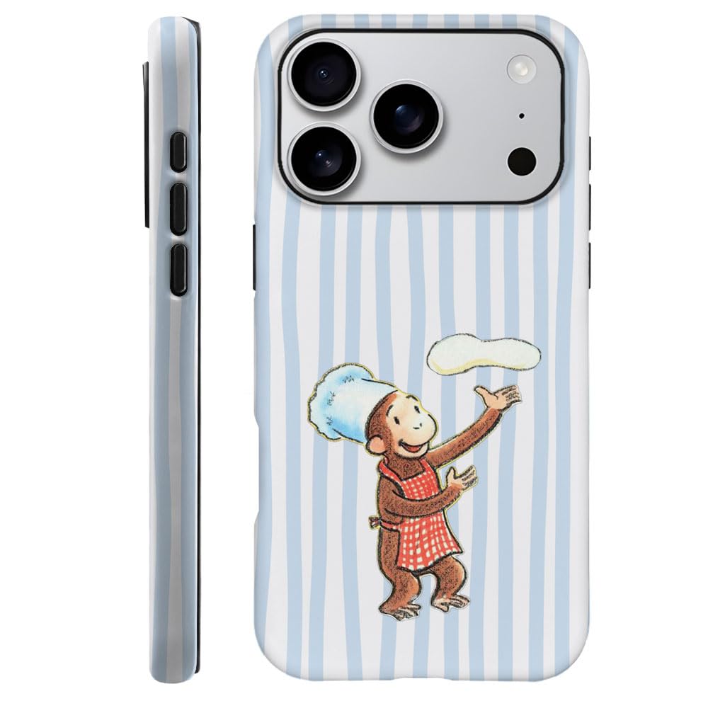 Case for iPhone 17 - [Drop Protection Phone Cover] - Hybrid Case for Girl Women - Funny Monkey Stripes 01