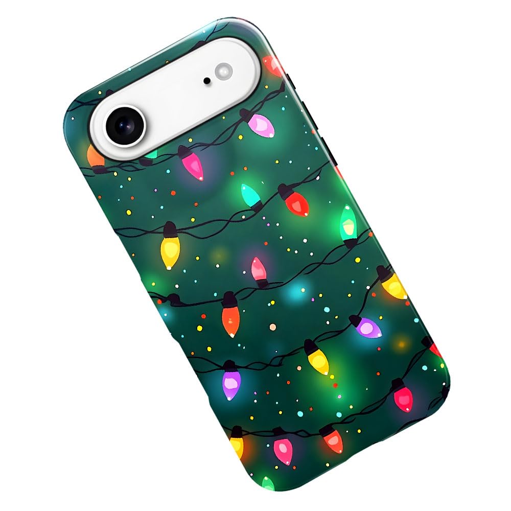 Case for iPhone 17,Christmas Lights Cute Holiday Phone Case Military-Grade Drop Protection Cover for Women Girl - Glossy