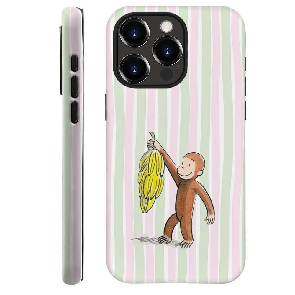 Case for iPhone 17 - [Drop Protection Phone Cover] - Hybrid Case for Girl Women - Funny Monkey Stripes 01