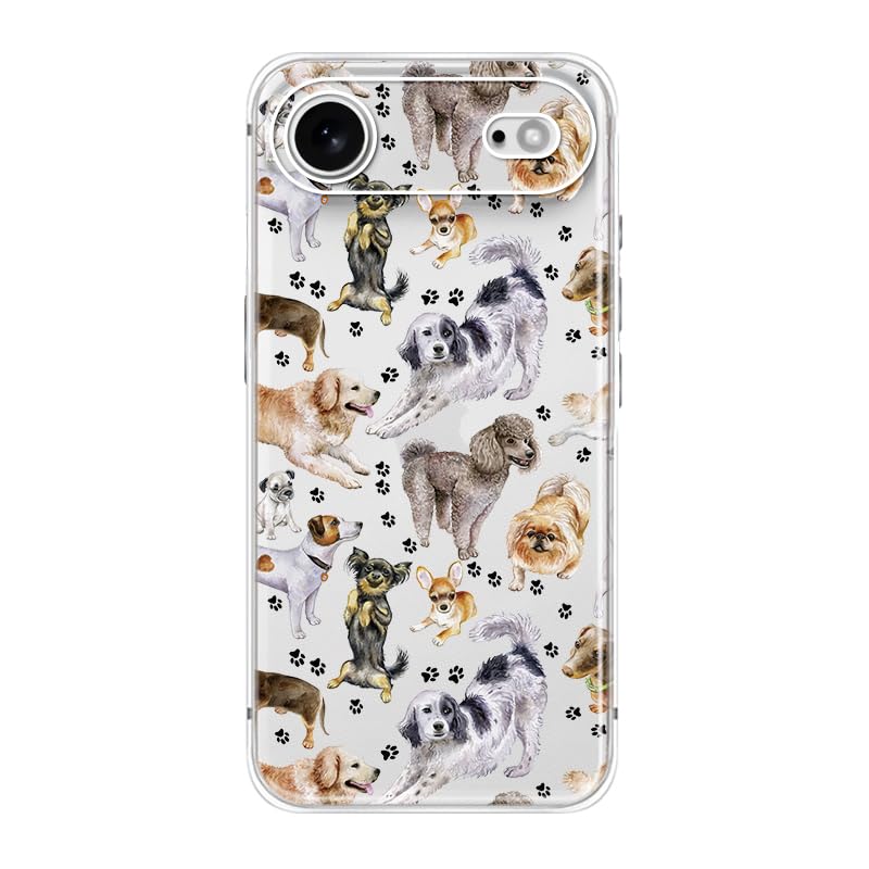 Blingy's for iPhone 17 Case, Christmas Tree Snowflake Winter Clear Case | Transparent, Winter Holiday Design, Snowflake Pattern, Christmas Pattern, Merry Christmas, Soft TPU Protective Case 6.3 in
