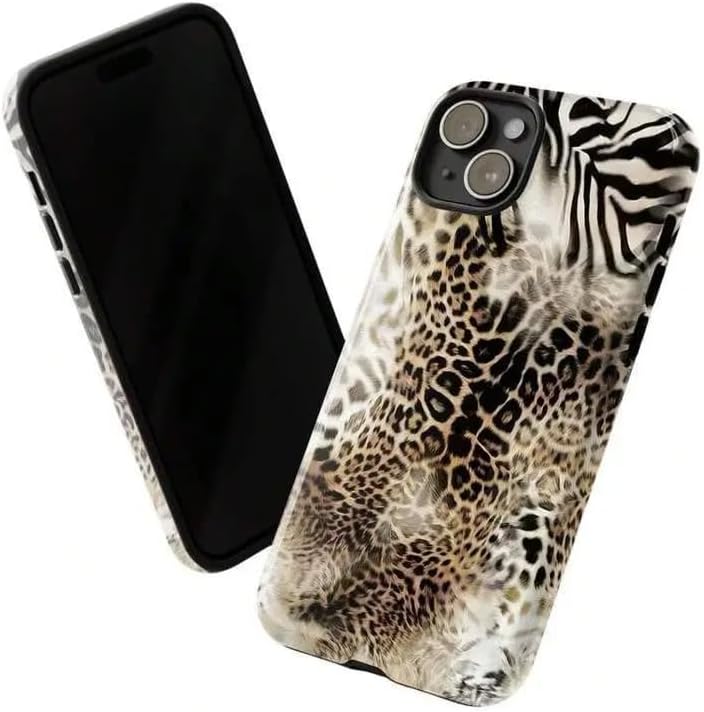 Animal Print Cheetah Zebra Tiger Phone Case Retro Design, Aesthetic Phone Cover Suitable for iPhone 17 16 Pro Max 15 14 13 12 for Samsung S26/S25/S24 (Brown, iPhone 16)