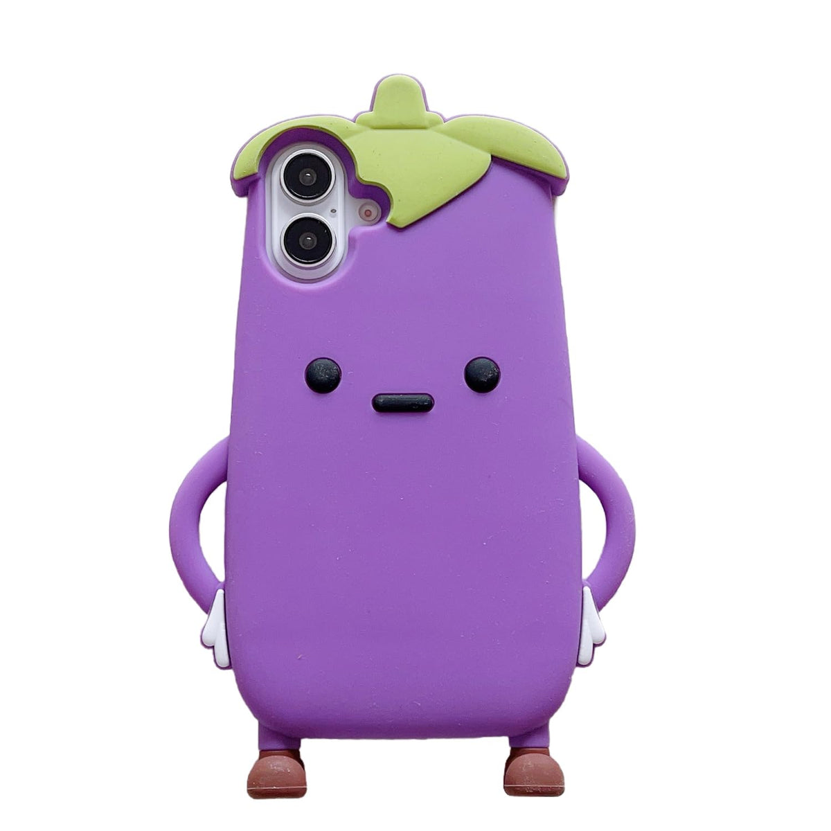 3D Eggplant Case,Cartoon Cute Kawaii Lovely Character Eggplant Man Shape Kids Teens Girls Women Soft Silicone Case for iPhone 16 Pro Max 6.9 inch 2024