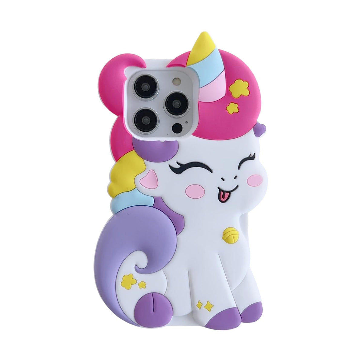 3D Cute Unicorn Soft Case for iPhone 16e/iPhone 17e 6.1 inch,3D Cute Cartoon Kawaii Fashion Character Unicorn Horse Kids Girls Women Soft Silicone Case
