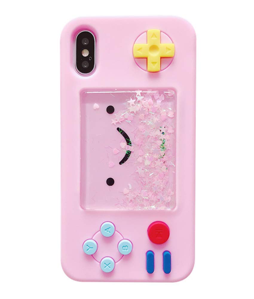 UnnFiko Squishy 3D Cartoon Game Shape Case Compatible with iPhone 14, Creative Liquid Stars Funny Play Case Soft Rubber Protective Cover (Blue, iPhone 14)
