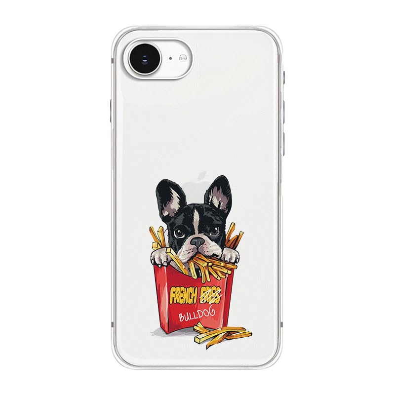 Blingy's for iPhone 17e Case/iPhone 16e Case, Fun Dog Style with Paw Print Pattern Cute Cartoon Animal Design Transparent Soft TPU Protective Clear Case 6.1 inch (Dogs w/Prints)