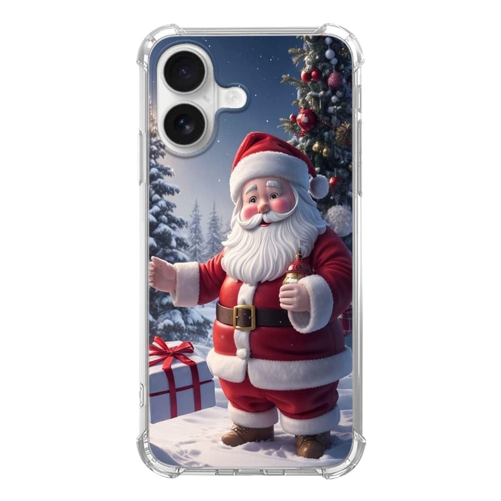 Pink Christmas Pattern Case for iPhone 16, Cute Reindeer, Trendy Cool Soft TPU Bumper Cover Case for iPhone 16