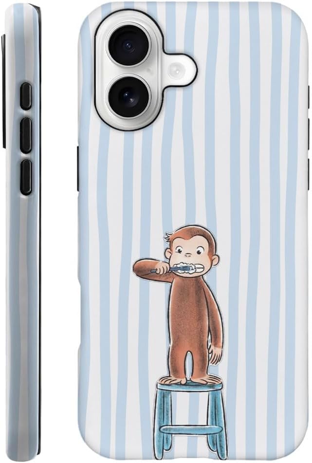 Case for iPhone 17 - [Drop Protection Phone Cover] - Hybrid Case for Girl Women - Funny Monkey Stripes 01