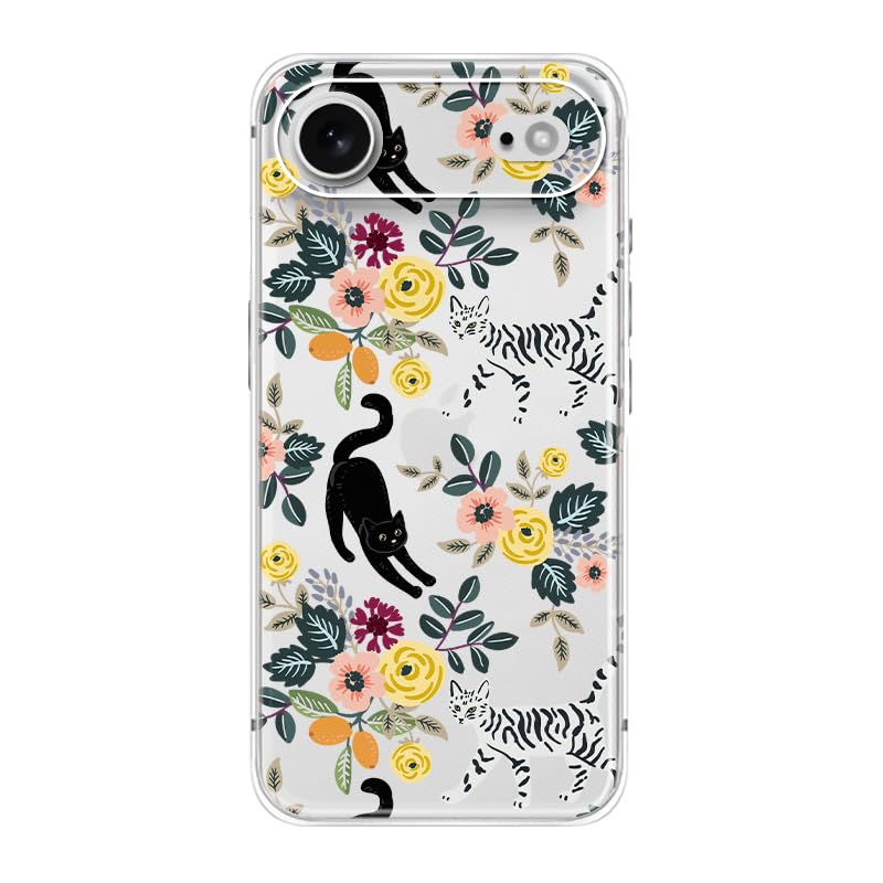 Blingy's for iPhone 17e Case/iPhone 16e Case, Fun Dog Style with Paw Print Pattern Cute Cartoon Animal Design Transparent Soft TPU Protective Clear Case 6.1 inch (Dogs w/Prints)