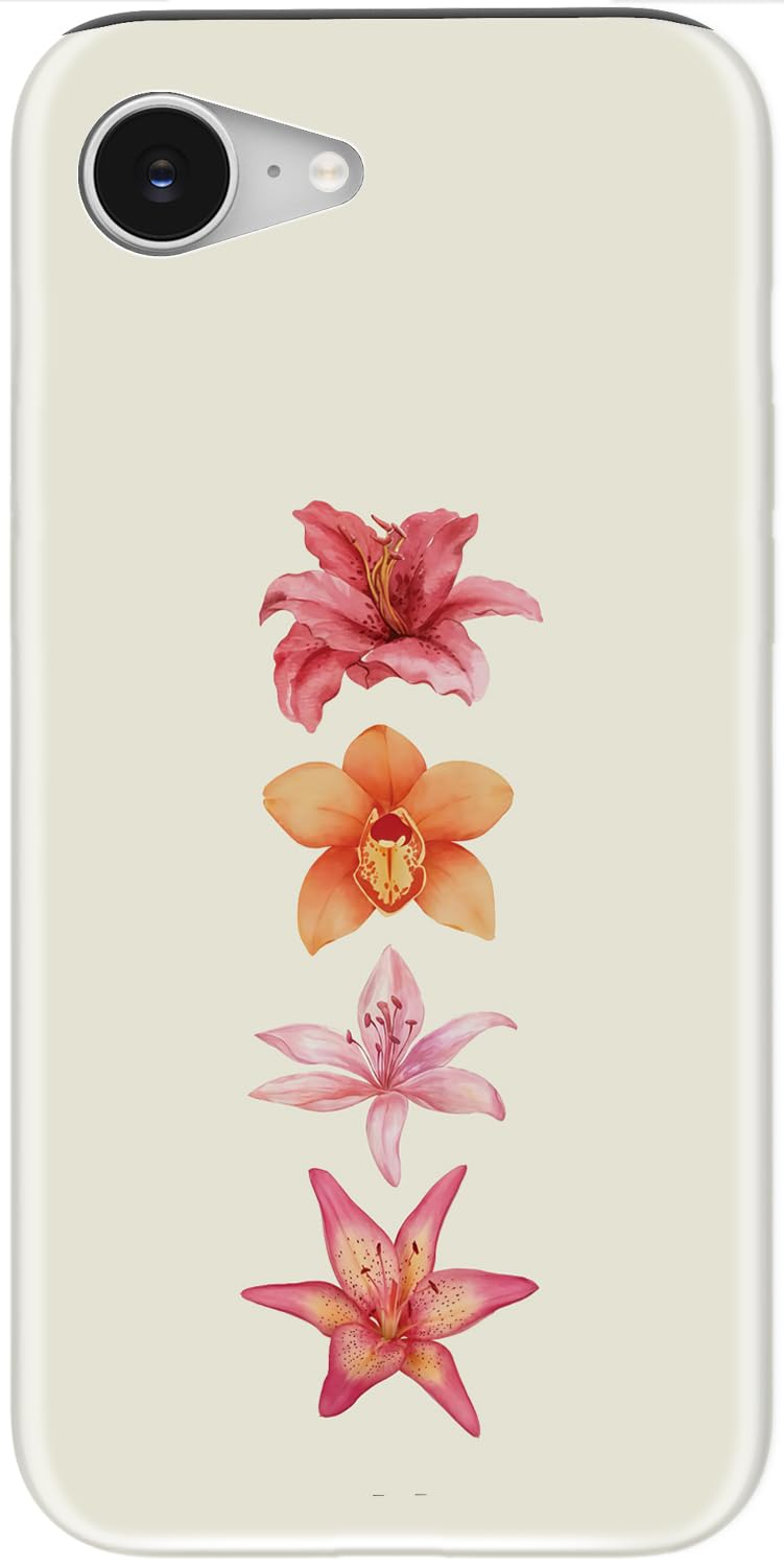 DEENAKIN for iPhone 14/iPhone 13 Case,Cute Floral,Trendy Preppy Y2K Designs | Compatible with Magsafe, Dual-Layer Hard Shell + Silicone, Slim Fit Phone Cover with Flower for Women Girls