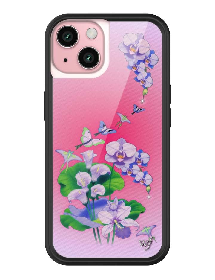 Wildflower Cases - Compatible with iPhone 15 | Protective Black Bumper, 6.5ft Drop Test Certified, Women Owned Small Business | Nature Floral Aesthetic Trendy Cute | Hummingbird