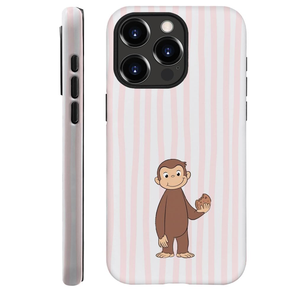 Case for iPhone 17 - [Drop Protection Phone Cover] - Hybrid Case for Girl Women - Funny Monkey Stripes 01