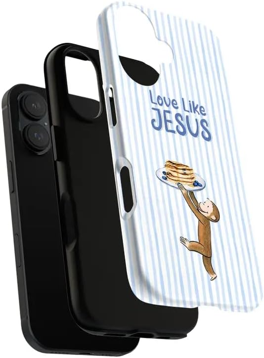Cute Curious Monkey and Pancake Design Phone Case Compatible with iPhone 12/12Pro, Shockproof Slim TPU and Hard PC Protective Phone Cover,Monkey Collection Playful