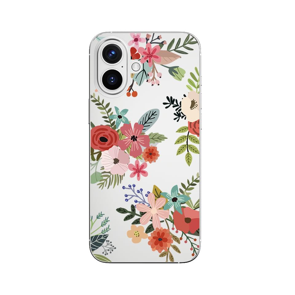 Blingy's for iPhone 16 Case, Christmas Pattern Winter Snowman Style with Falling Snowflake Design Transparent Soft TPU Protective Clear Case (6.1 inch) (Snowman)