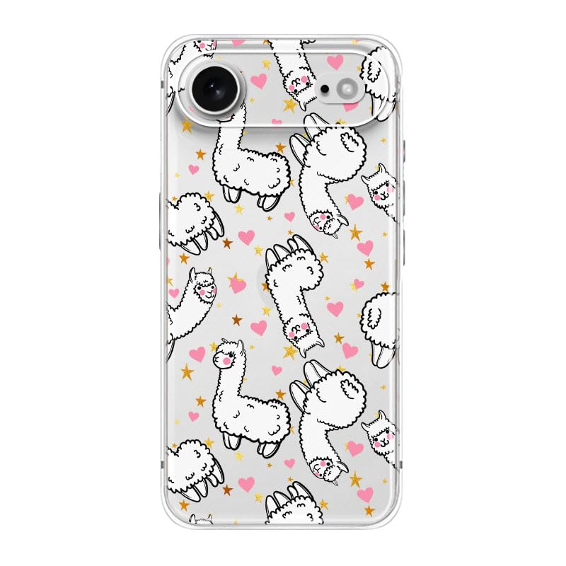 Blingy's for iPhone 17e Case/iPhone 16e Case, Fun Dog Style with Paw Print Pattern Cute Cartoon Animal Design Transparent Soft TPU Protective Clear Case 6.1 inch (Dogs w/Prints)
