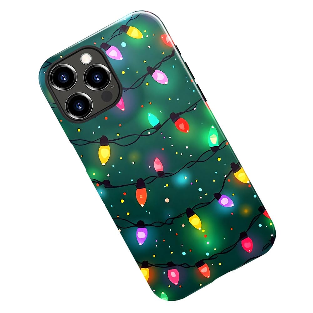 Case for iPhone 17,Christmas Lights Cute Holiday Phone Case Military-Grade Drop Protection Cover for Women Girl - Glossy