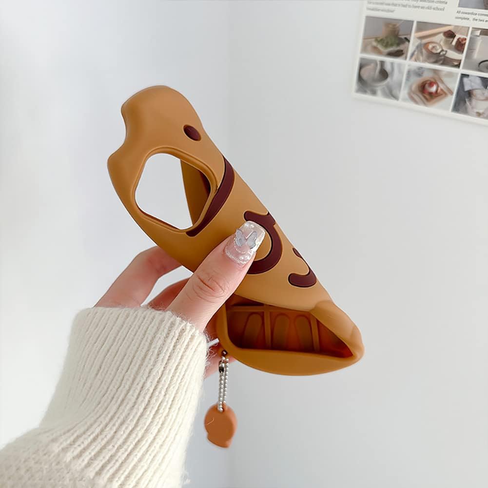 Soft Silicone Case Compatible with iPhone 11,Cute 3D Cartoon Taiyaki with Fish Keychain 3D Funny Kawaii Phone Cases Women Girls Shockproof Cover for iPhone 11