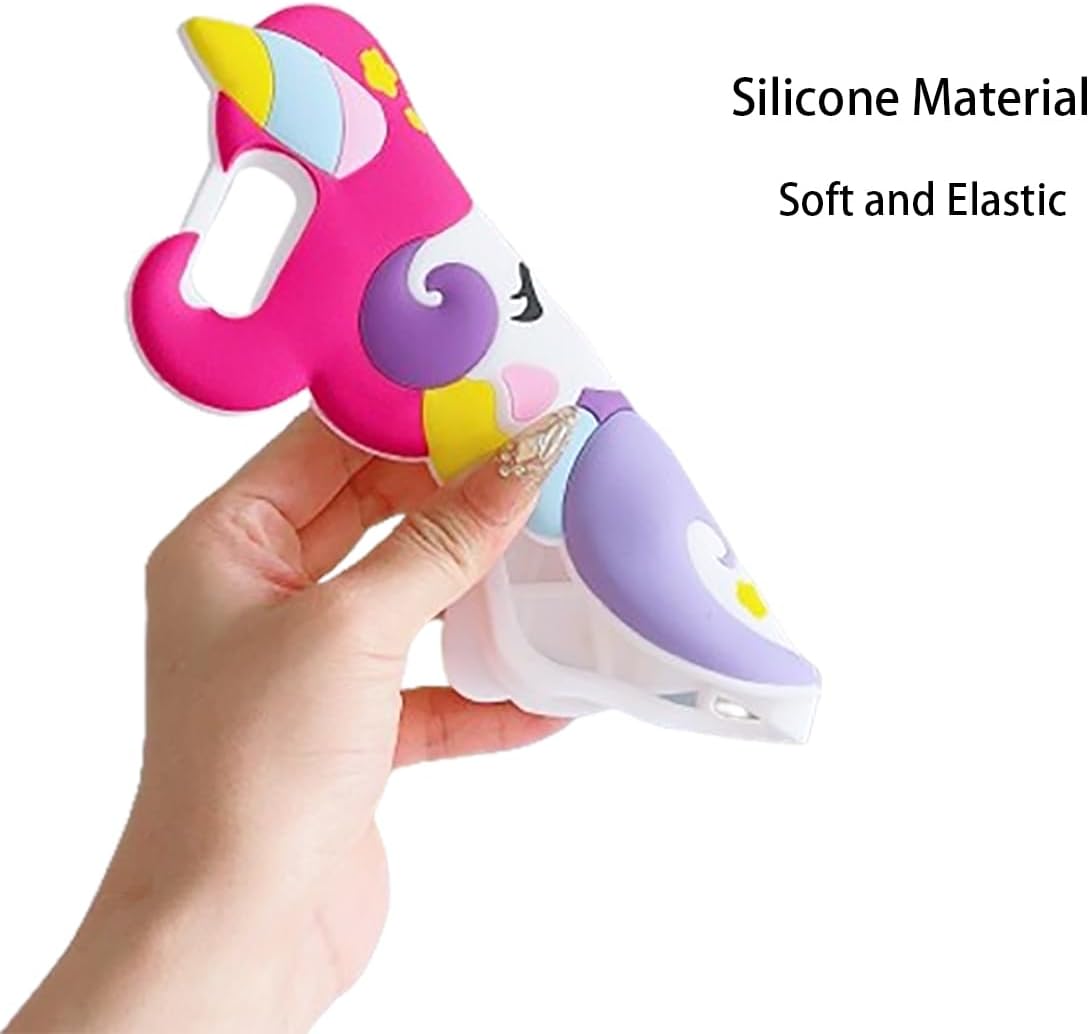 3D Cute Unicorn Soft Case for iPhone 16e/iPhone 17e 6.1 inch,3D Cute Cartoon Kawaii Fashion Character Unicorn Horse Kids Girls Women Soft Silicone Case