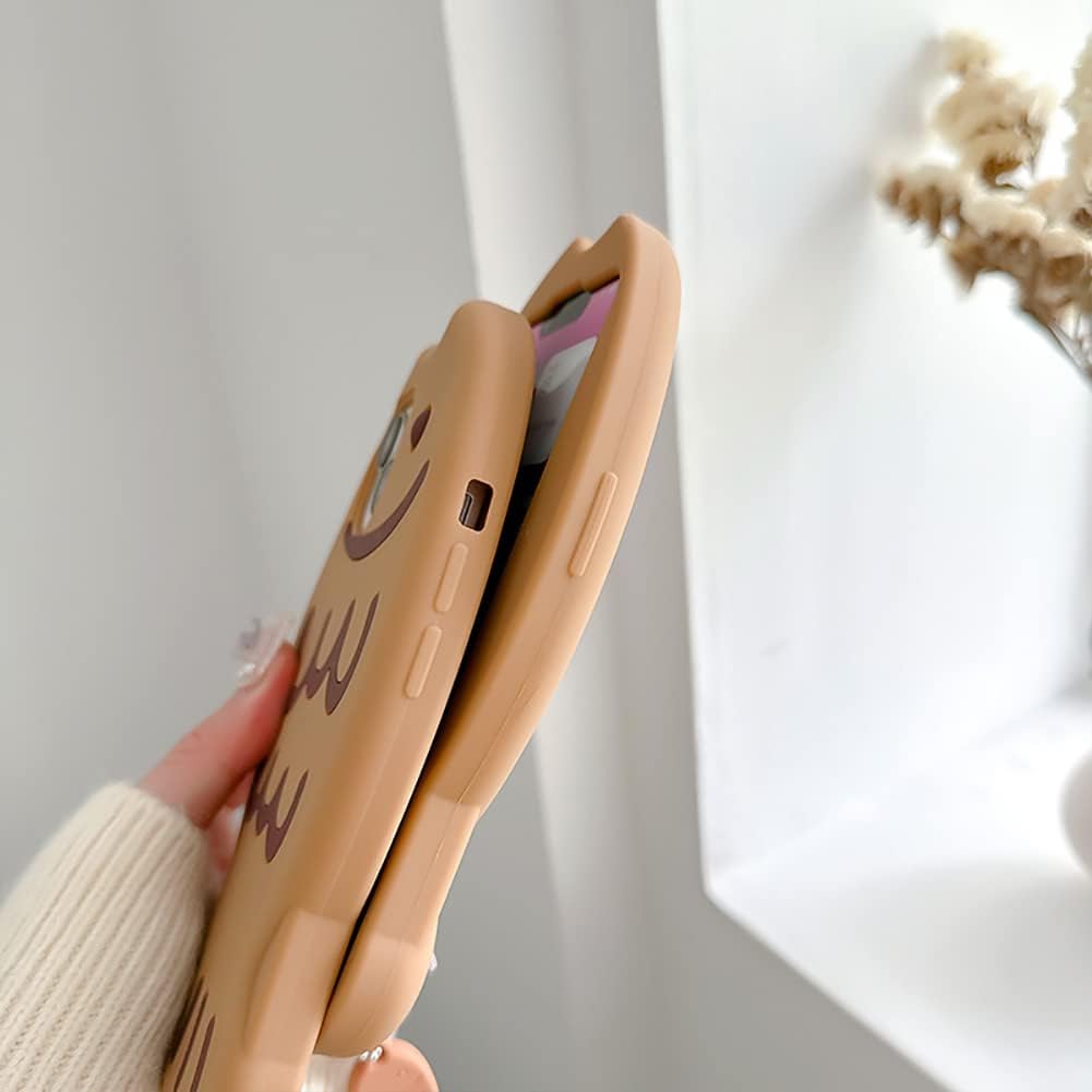 Soft Silicone Case Compatible with iPhone 11,Cute 3D Cartoon Taiyaki with Fish Keychain 3D Funny Kawaii Phone Cases Women Girls Shockproof Cover for iPhone 11