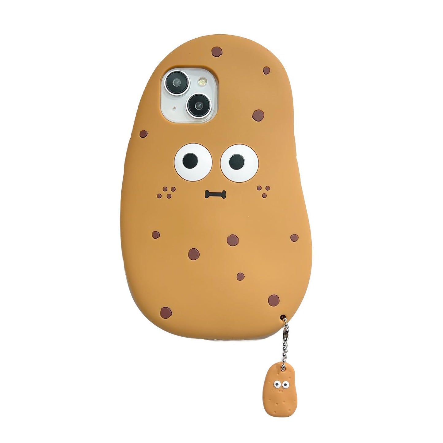 3D Potato Case,Cartoon Cute Kawaii Character Funny Potato Man with Pendant Kids Teens Girls Women Shockproof Soft Silicone Case for iPhone 13/iPhone 14/iPhone 15 6.1 inch