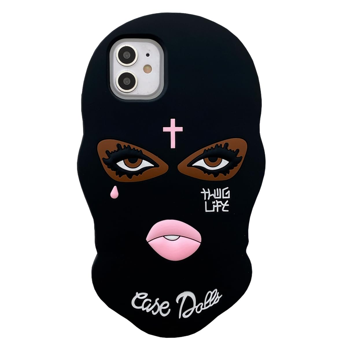 Funny 3D Silicone Case for iPhone 17 Pro Max,Cute Cartoon Black Mask Kawaii Phone Case for Women Girls Soft Rubber Bumper Cool Fun Cover for iPhone 17 Pro Max