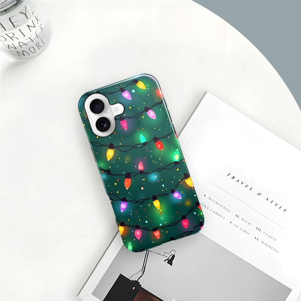 Case for iPhone 17,Christmas Lights Cute Holiday Phone Case Military-Grade Drop Protection Cover for Women Girl - Glossy